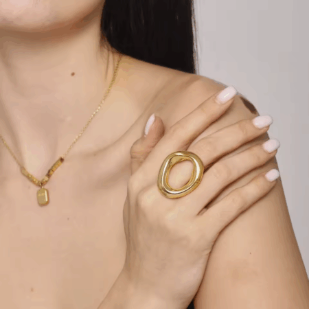 Anél Aletsch banhado a Ouro 18K