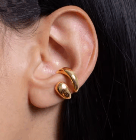 Piercing duplo banhado a ouro