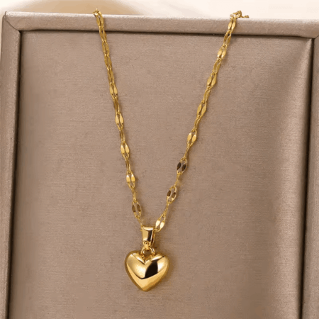 Colar de coração banhado a ouro