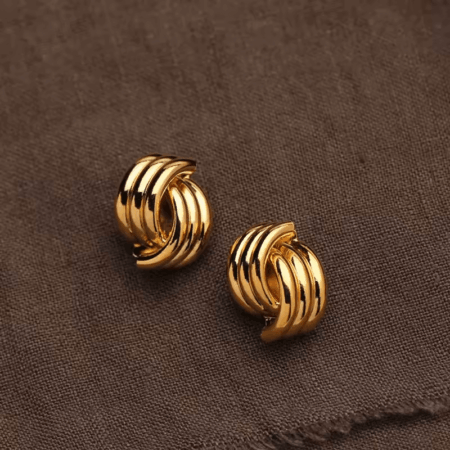 Brinco de laço banhado a ouro